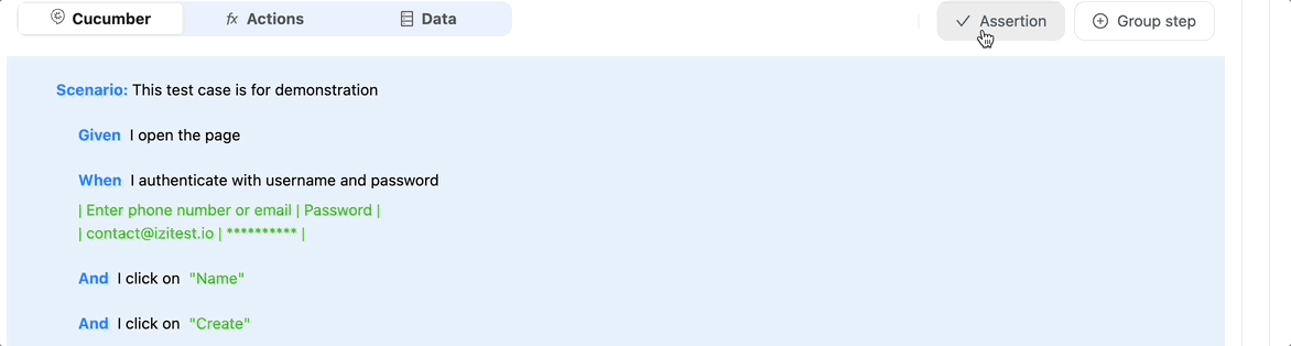 Add Assertion Step